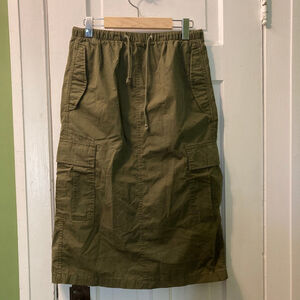 Women's Tna Olive Green Cargo Midi Skirt S